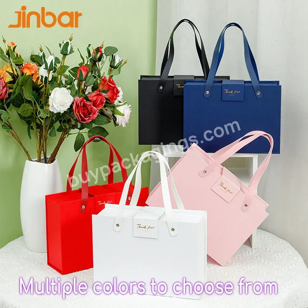 Jinbar Custom Branded Red Jewellery Box Necklace Empty Custom Cardboard Box Packaging With Handle For Full Moon Gift Box