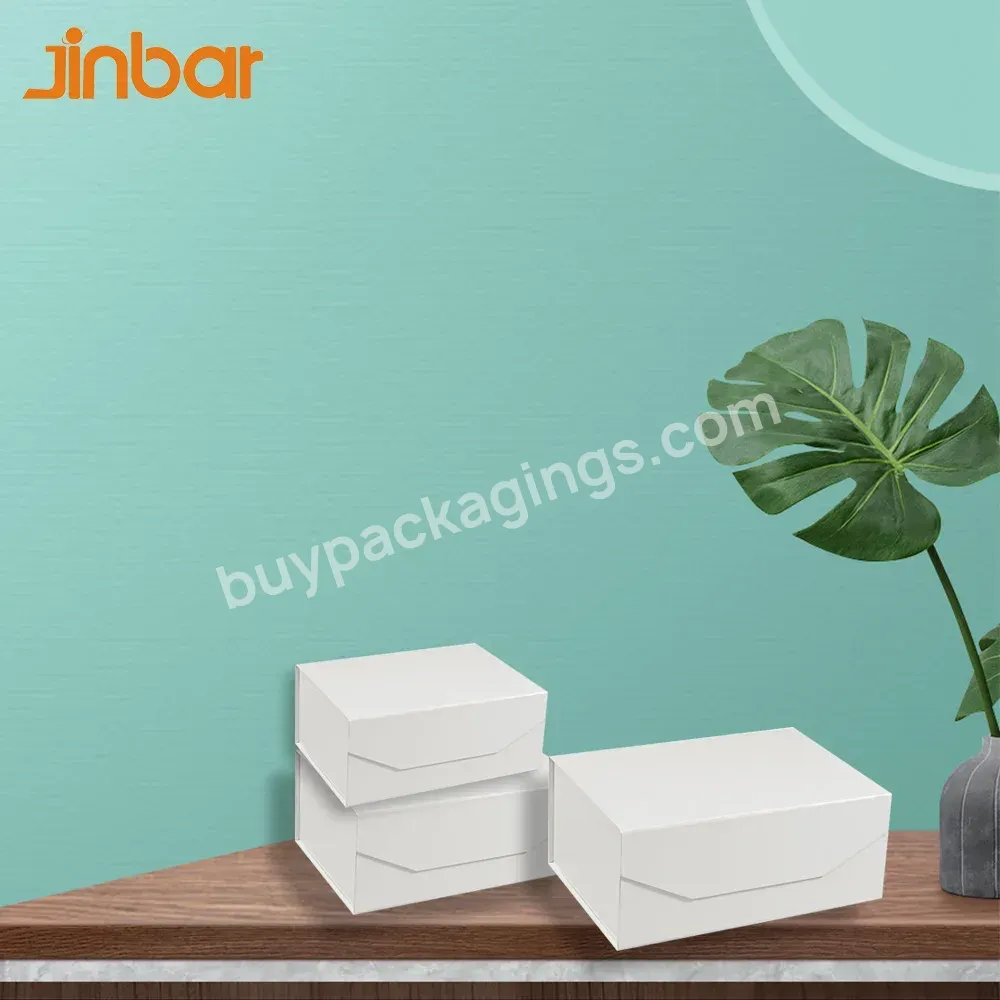 Jinbar Custom Logo Luxury White Cardboard Paper Packaging Removable Lid Rigid Gift Box With Ribbon Magnetic Box - Buy Removable Lid Rigid Box
packaging Box
customized Boxes
magnetic Box.