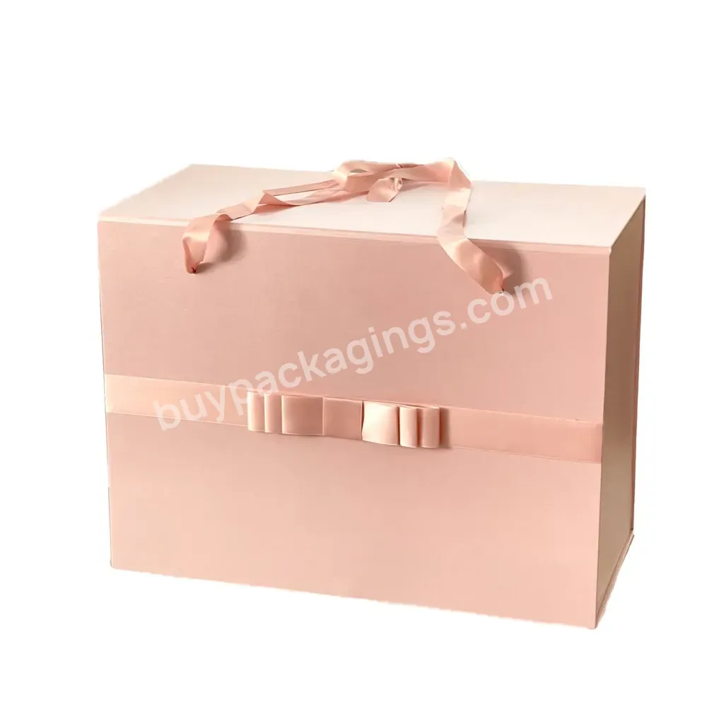 Jinbar Custom Logo Pink Magnetic Wedding Box Supplies Packaging Luxury Printing Wedding Favor Packaging Christmas Gift Box