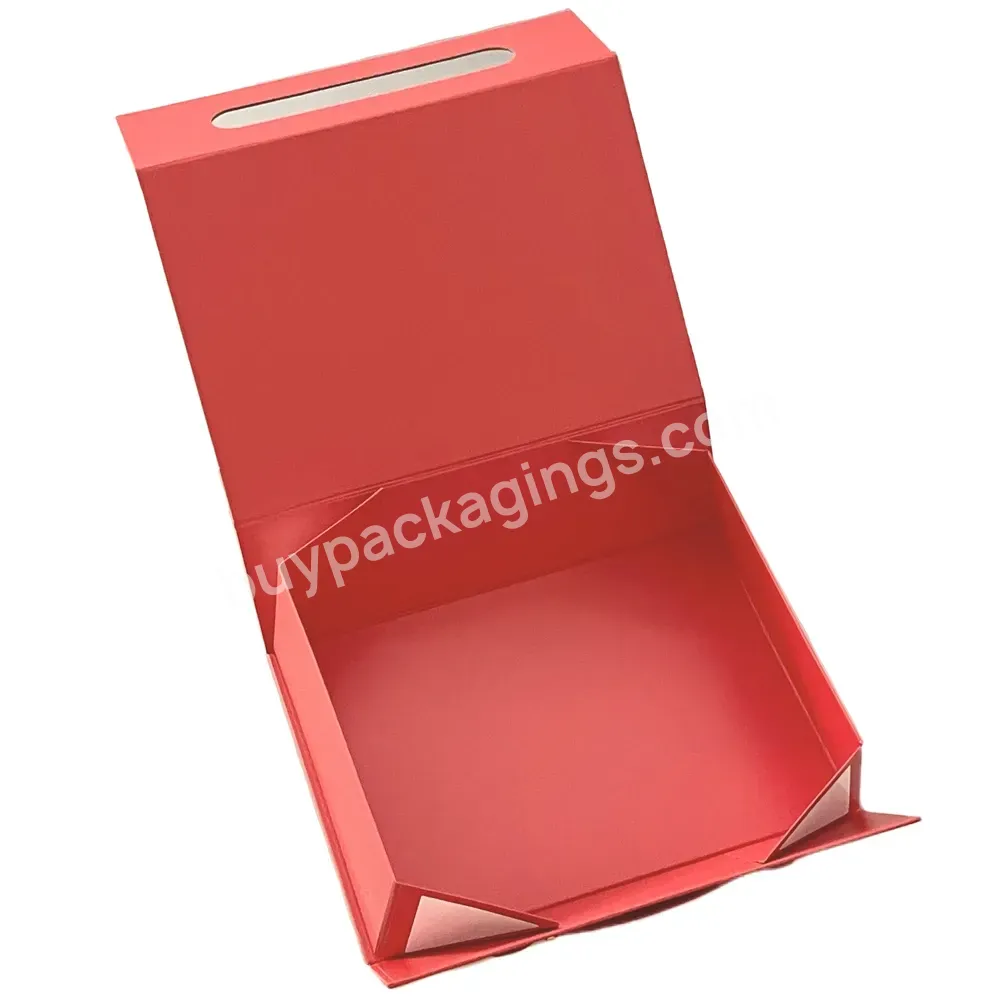 Jinbar New Foldable Business Gift Red Suitcase Shaped Paper Box With Leather Handles - Buy Leather Belt Cardboard Gift Box,Rectangular Paper Gift Boxes With Lid,Paper Cardboard Suitcase Box With Handle.