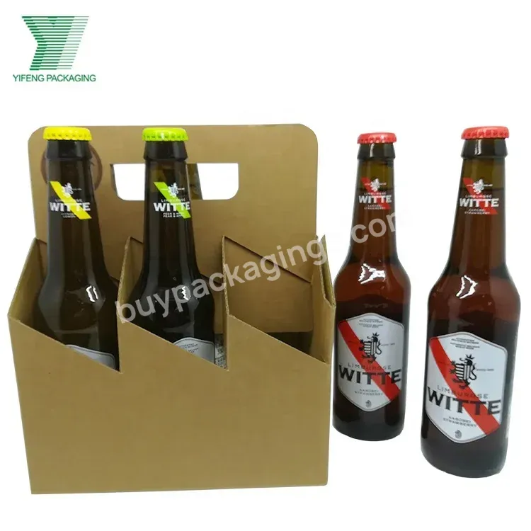 Kraft Corrugated Foldable Box Packaging 6 Pack Beer Carrier Packaging Rigid Corrugated Cardboard Boxes Wine Box With Handle - Buy Custom Red Wine Glass Box Packaging Gift Box 6 Pack/bottle Beer Carrier Box,High Quality Custom Shipping Mailer Box 6 Bo