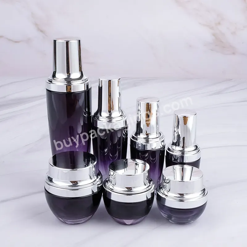 Low Moq 20g 30g 50g 20ml 30ml 50ml 120ml Purple Black Glass Cosmetic Jars Luxury Skincare Packaging Set - Buy Glass Cosmetic Jars,Cosmetic Glass Jar,Skincare Packaging Set.