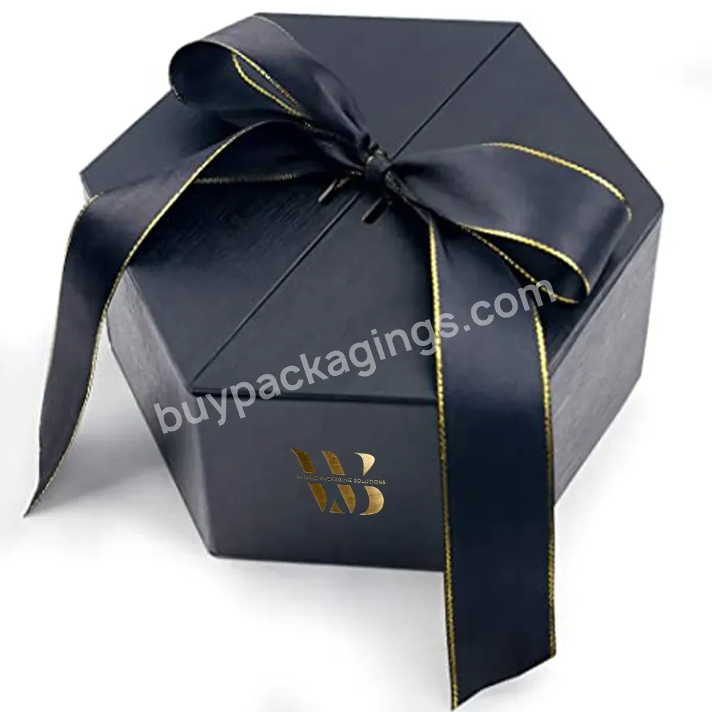 Low Moq Heavy Duty Magnetic Necklace Packaging Gift Box With Ribbon Bow With Embossed Logo Gold Foil