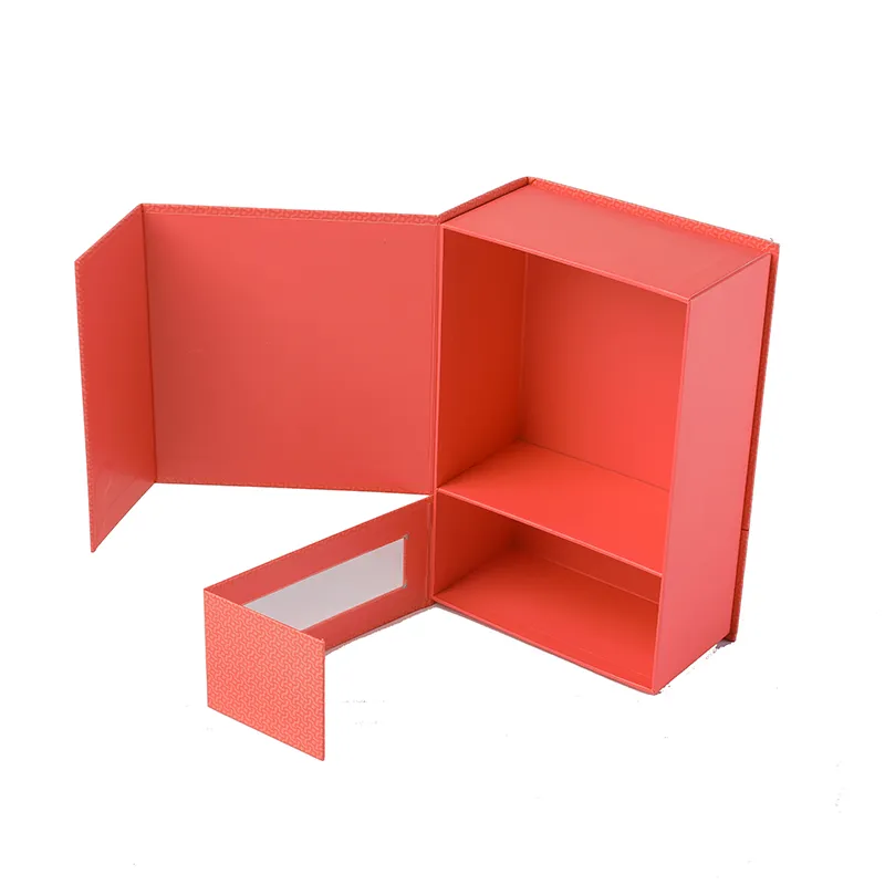 Low Price Preserved Flower Jewelry Magnetic Ring Paper Cardboard Red Jewelry Box Gift Box Packing For Jewelry Packaging