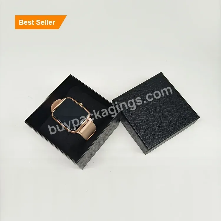 Luxury Black Gift Women Men Watch Storage Packaging Box Paper Cardboard Custom Logo Two Pieces Box With Sponge Insert