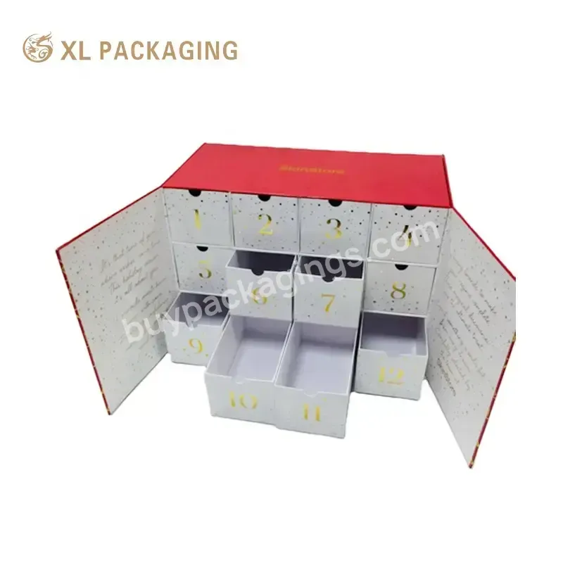 Luxury Customized 12 Pcs Drawers Christmas Advent Calendar Box Tea Chocolate Packaging Box - Buy Magnetic Closure Paper Box,12 Drawes Advent Calendar Box,Paper Gift Box For Perfume.