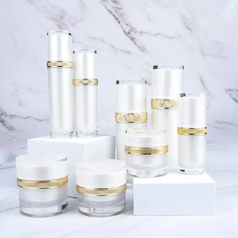 Luxury Empty In Stock Plastic Acrylic Cream Lotion Container Bottle Jar White Skin Care Jars - Buy Skin Care Jars,Cosmetic Container,Acrylic Cream Jar.