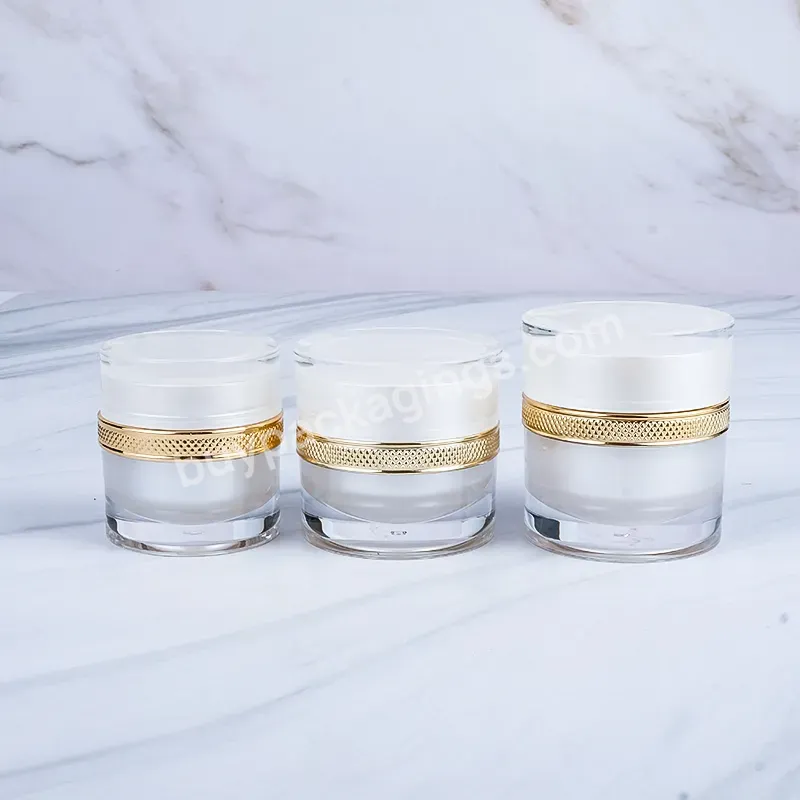 Luxury Empty In Stock Plastic Acrylic Cream Lotion Container Bottle Jar White Skin Care Jars - Buy Skin Care Jars,Cosmetic Container,Acrylic Cream Jar.