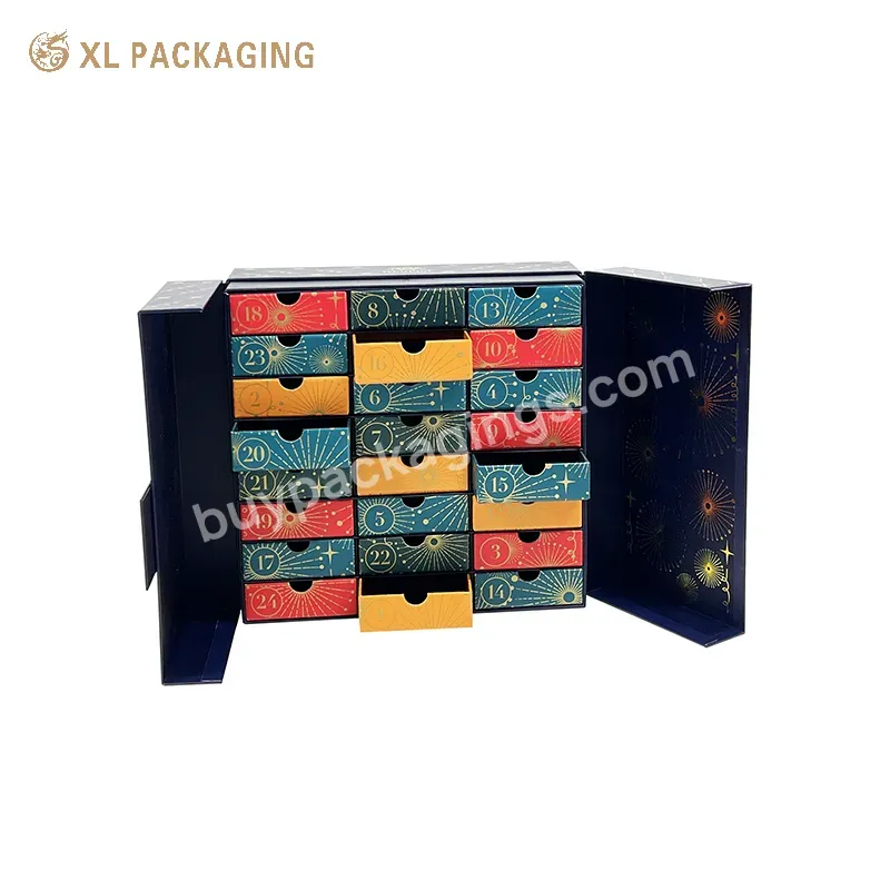 Luxury Gift Boxes Manufacturer Advent Calendar Box For Christmas 24 12 Day Christmas Countdown Advent Calendar For Tea Chocolate - Buy Full Gold Foil Luxury Gift Boxes Manufacturer,Chocolate Advent Calendar Box For Christmas With 24pcs Drawer Box,24