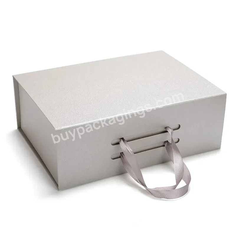 Luxury Gift New Arrival Simple Logo Printing Folding Paper Product Clothes Packaging Box With Handles For Shoes & Clothing - Buy Folding Gift Paper Box Cardboard Black Rigid Flat Magnetic Gift Box With Matte Lamination For Jewelry Packaging,Wholesale