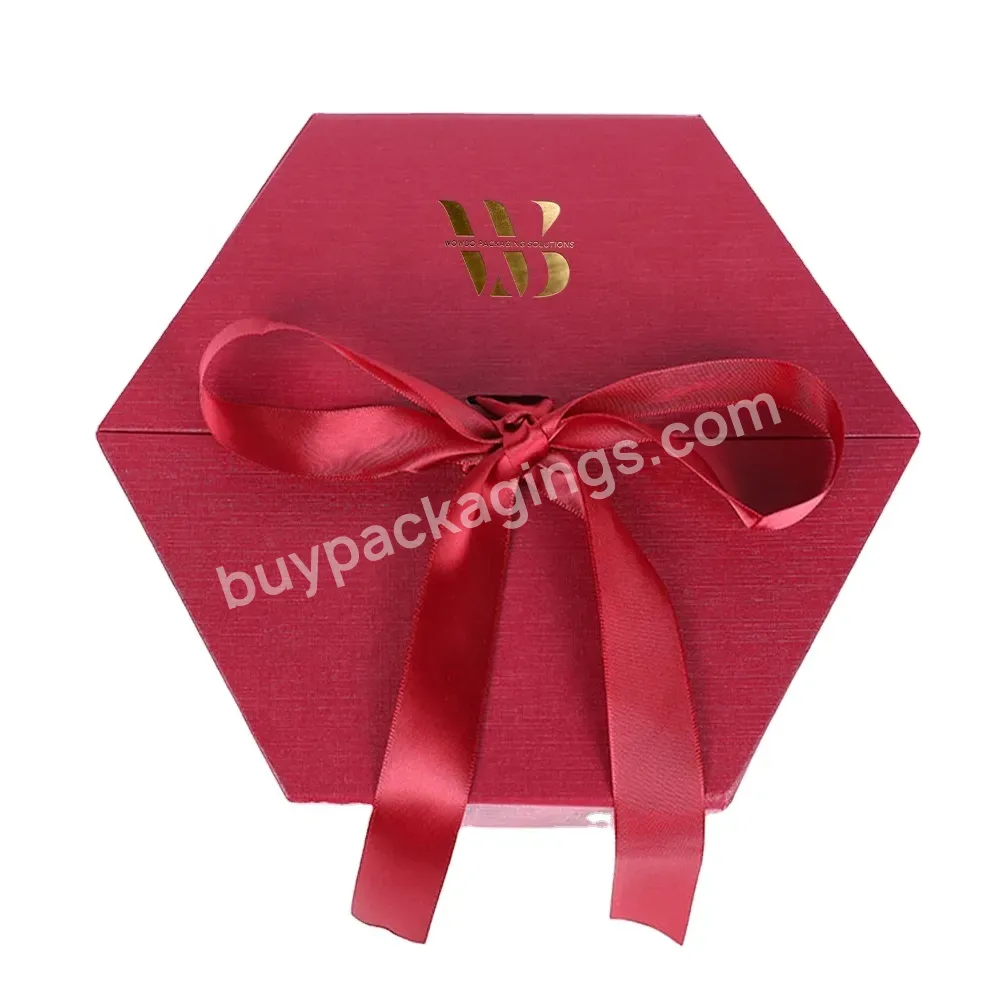 Luxury High Quality Double Open Door Customized Size Hexagon Packaging Jewelry Gift Box With Your Logo Printed