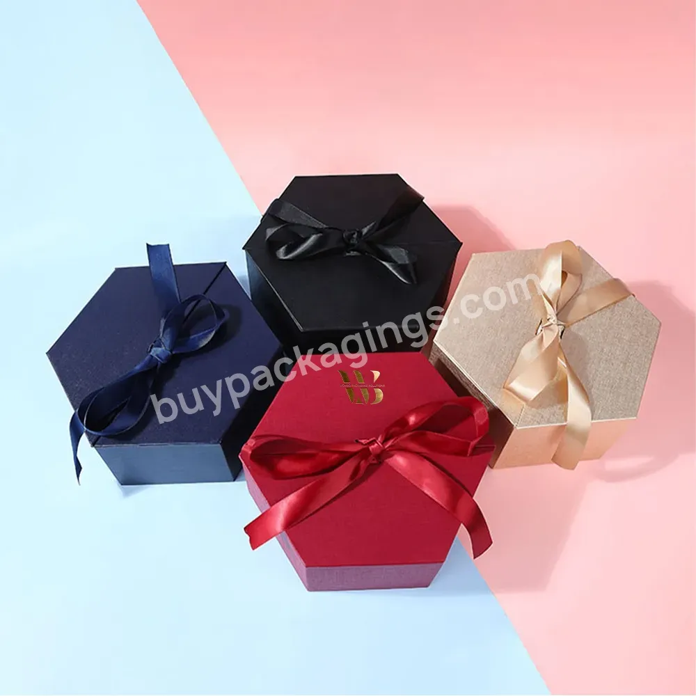 Luxury High Quality Double Open Door Customized Size Hexagon Packaging Jewelry Gift Box With Your Logo Printed