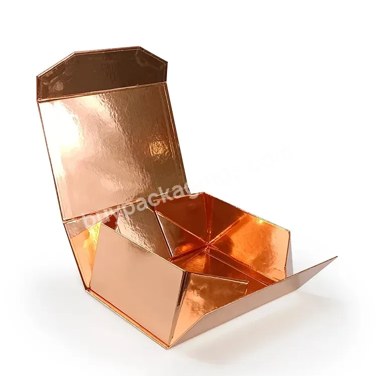 Luxury Reusable Rose Gold Foldable All Magnetic Gift Box For Dress Customized Gift Boxes Necklace Factory Price