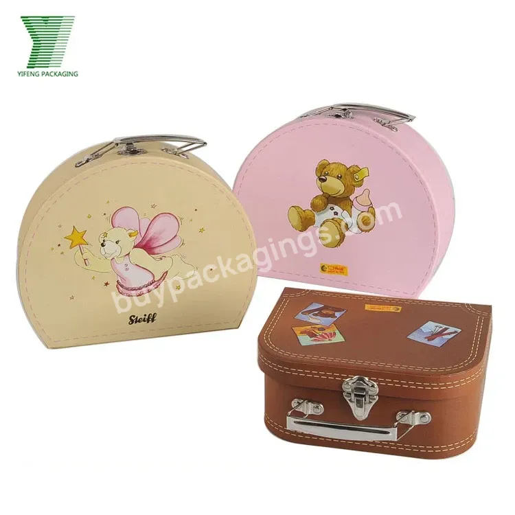 Luxury Rigid Cardboard Children Toys Packaging Suitcase Box Cardboard Luggage Gift Box With Metal Lock