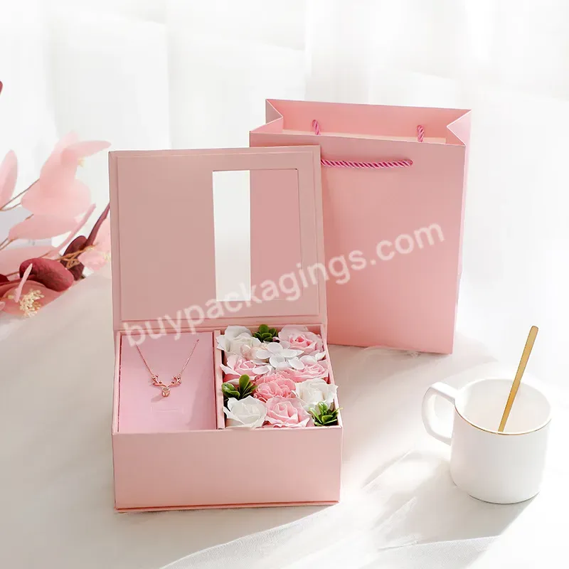 Magnetic Foldable Ribbon Custom Recyclable Eco Paper Gift Packaging Jewelry Box Packaging