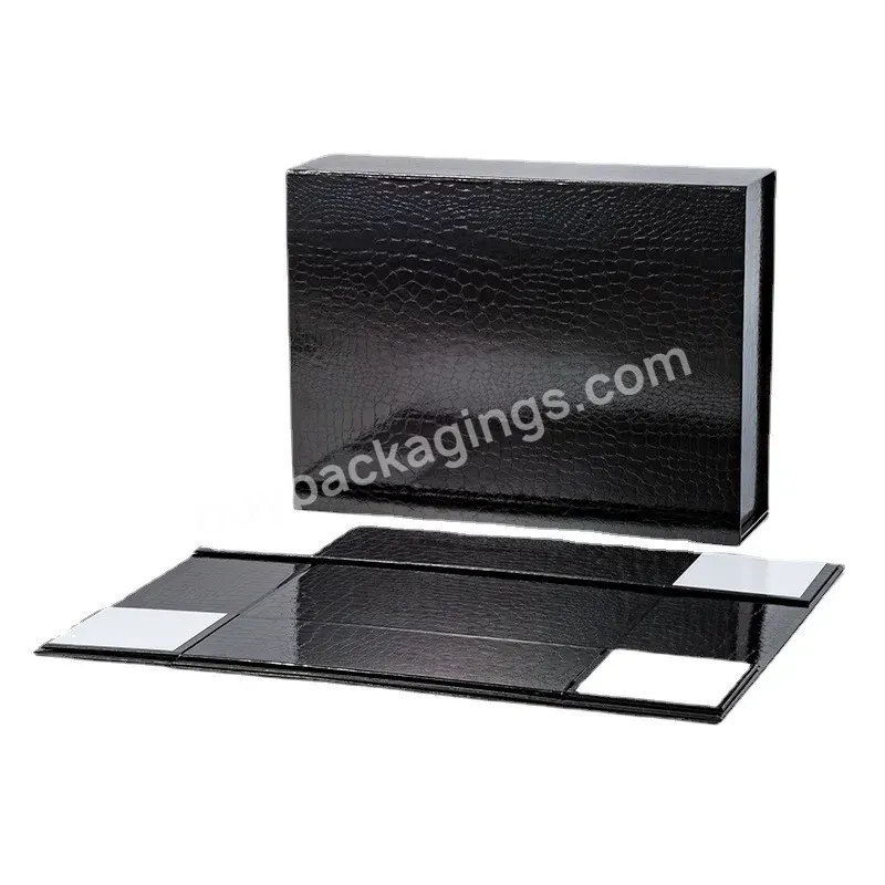 Magnetic Luxury Black Wig Box Packaging T Shirt Packaging Box High End Gift Boxes