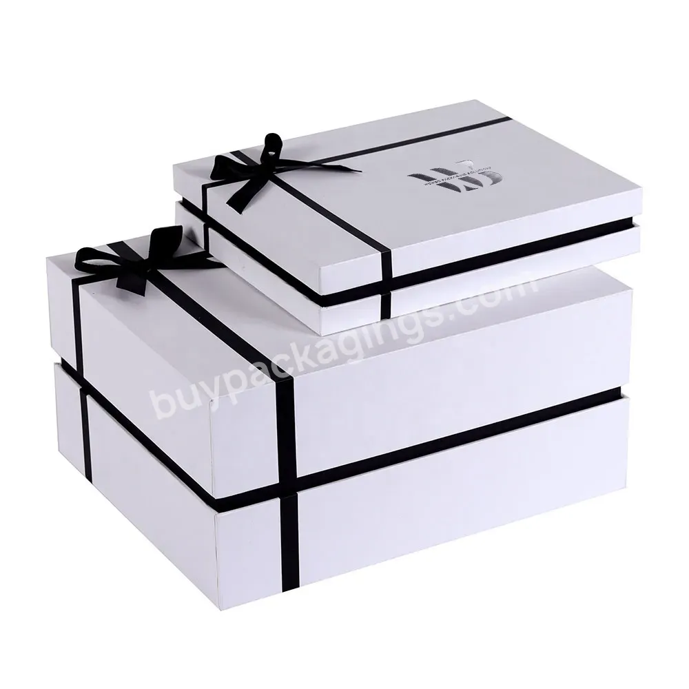 Matt White,Black Edge Rigid Cardboard Gift Packaging Box With Lid - Buy Packaging Box For Clothing,Simple Design Luxury Two Pieces Packaging Boxes,Customized Packaging Box For Sweeter.