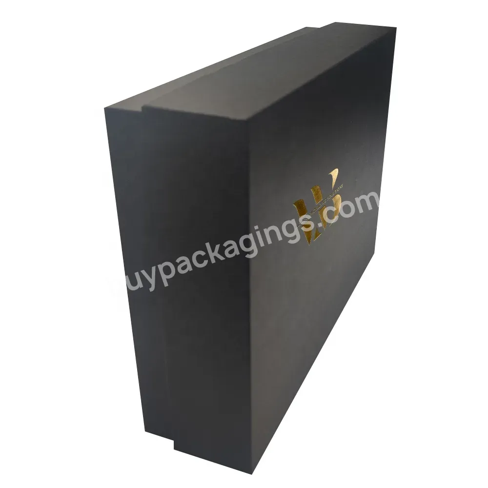 Matte Black Grain Texture Magnetic Lid Luxury Extra Large Gift Box For Clothes Christmas Gifts Cardboard Packaging