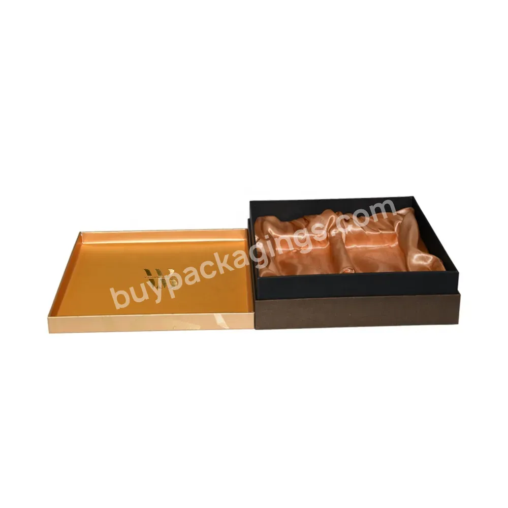 Matte Brown Rectangle Lid And Base Gift Box With Your Customized Logo Printed Foam Insert For Gift Packaging