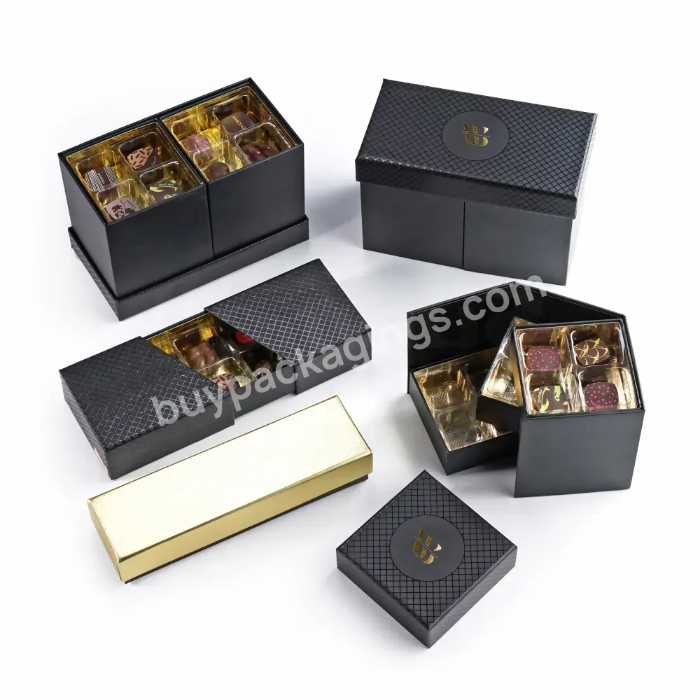 Matte Insert Tray Golden Gift Box Cajas Carton Favors Macaron Cookie Moncake Shipping Rosas Christmas Avent Packaging Carton Box