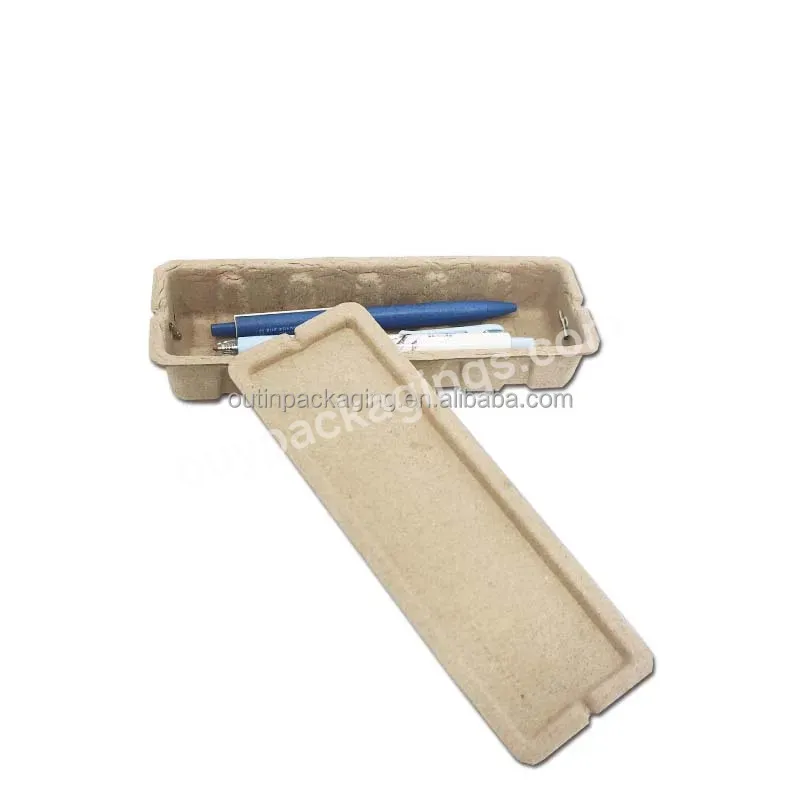 Molded Paper Pulp Pen Protective Packaging Box Eco Friendly Mould Molding Fiber Pulp Box Tray Packaging For Stationery Gift