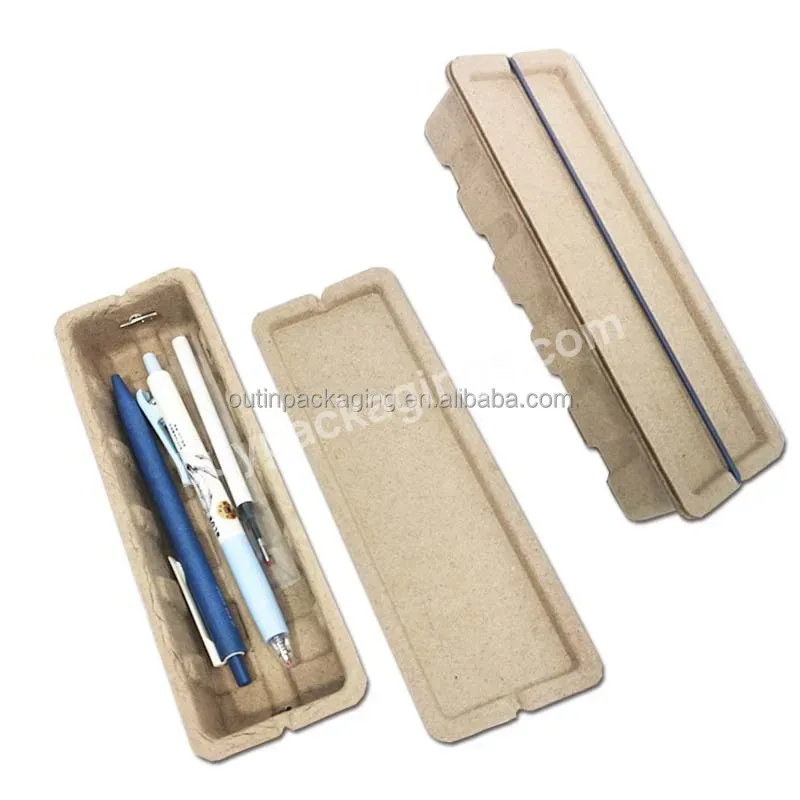 Molded Paper Pulp Pen Protective Packaging Box Eco Friendly Mould Molding Fiber Pulp Box Tray Packaging For Stationery Gift - Buy Gift Molded Pulp Packaging Box,Eco Friendly Molding Pulp Packaging,Sugarcane Fiber Molded Pulp Packaging Tray Insert Box.