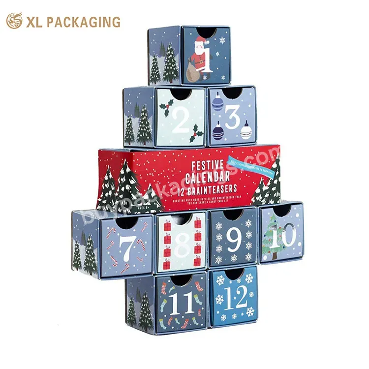 New Design 12 Drawer Calendar Box Tea Bag Skin Care Cosmetic 12 Advent Calendar Box For Gift - Buy Gift Advent Calendar Box,Tea Bag Calendar Box,Drawer Calendar Box.