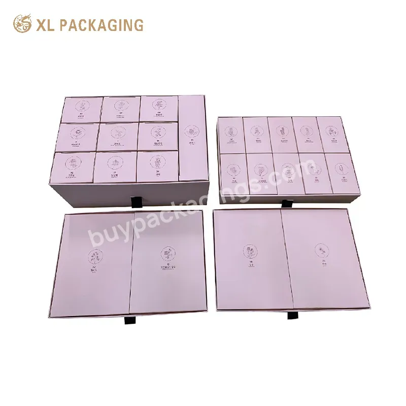 New Design Pink Advent Calendar Box Skin Care Face Cream Craft Cosmetic Drawer Advent Calendar Box With Gift