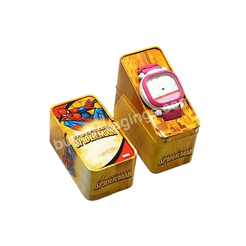 New Fancy Rectangular Metal Watch Tin Box For Kids Tin Box Packaging