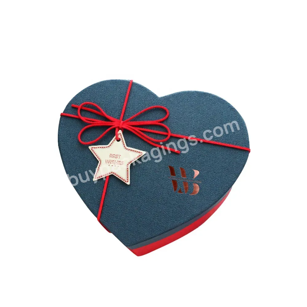 New Year Valentine's Day Heart Shape Chocolate Packing Paper Boxes Soap Rose Flowers Wedding Gift Box With Printing Logo