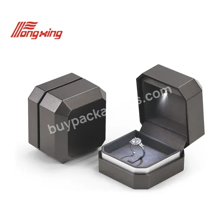 Personalized Custom Jewelry Box Plastics Earinges Display Ring Boxes With Led Light Jewellery Box