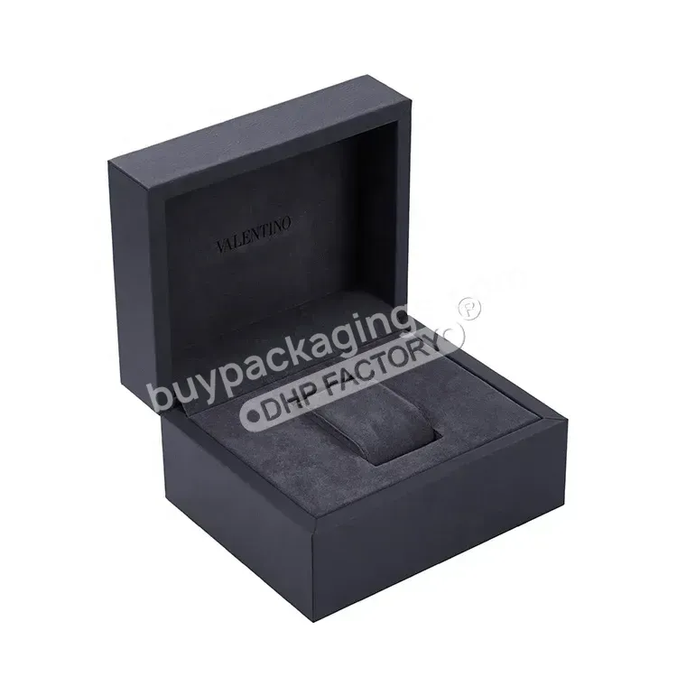 Personalized Private Label Printing Pu Leather Surface Pillow Insert Flat Hinged Square Watch Packing Box For Men