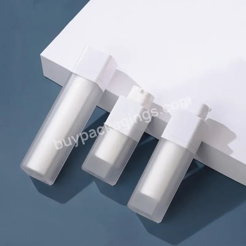 Plastic Matte 15ml 30ml 50ml Square White Frosted Empty Foundation Cream Bottles Airless Lotion Pump Bottle - Buy Airless Pump Bottle,30ml Airless Frosted Bottle,Airless Bottle.