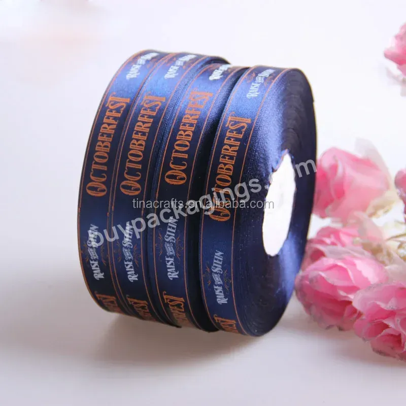 Polyester Satin Ribbon With 2 Colour Printed