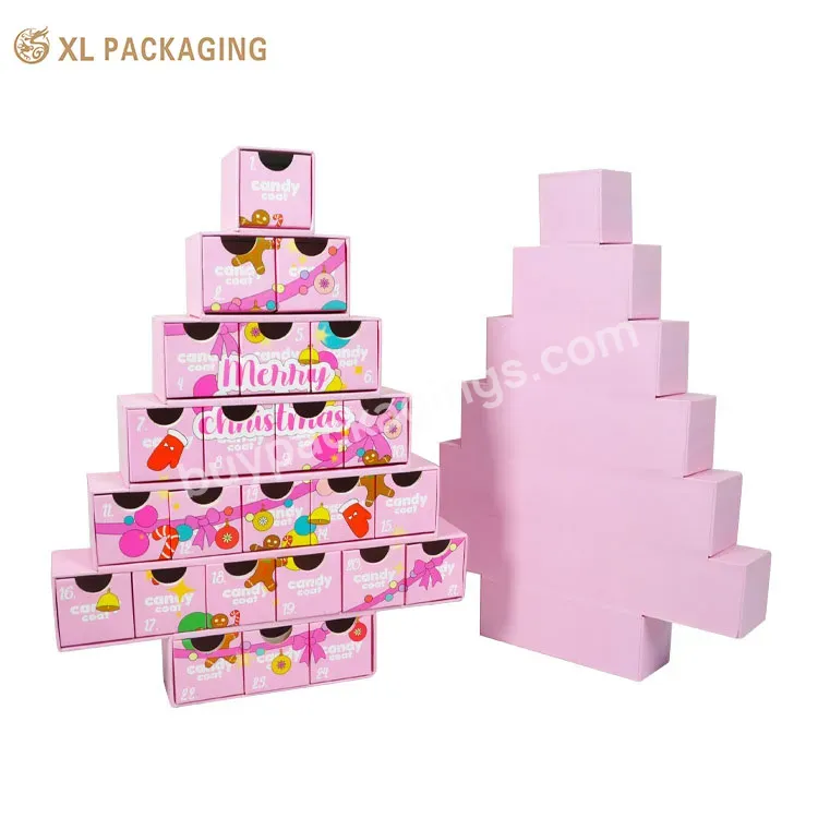 Popular 24 Drawers Christmas Tree Calendar Box Drawer Packaging Gift Box For Gifts - Buy Advent Calendar Box,Calendar Box For Chocolate Christmas Packaging Box,Calendar Packaging Box Drawer Gift Boxes For Sale.