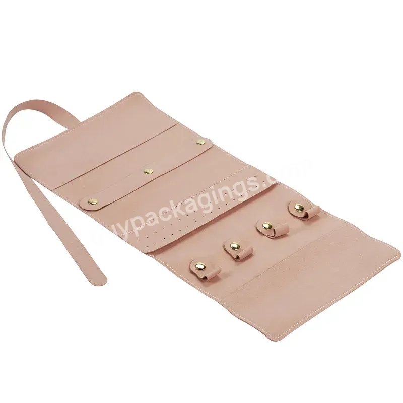 Portable Microfiber Jewelry Travel Bag For Storing Necklaces Rings Earrings Bracelets Microfiber Roll Necklace Box Storage