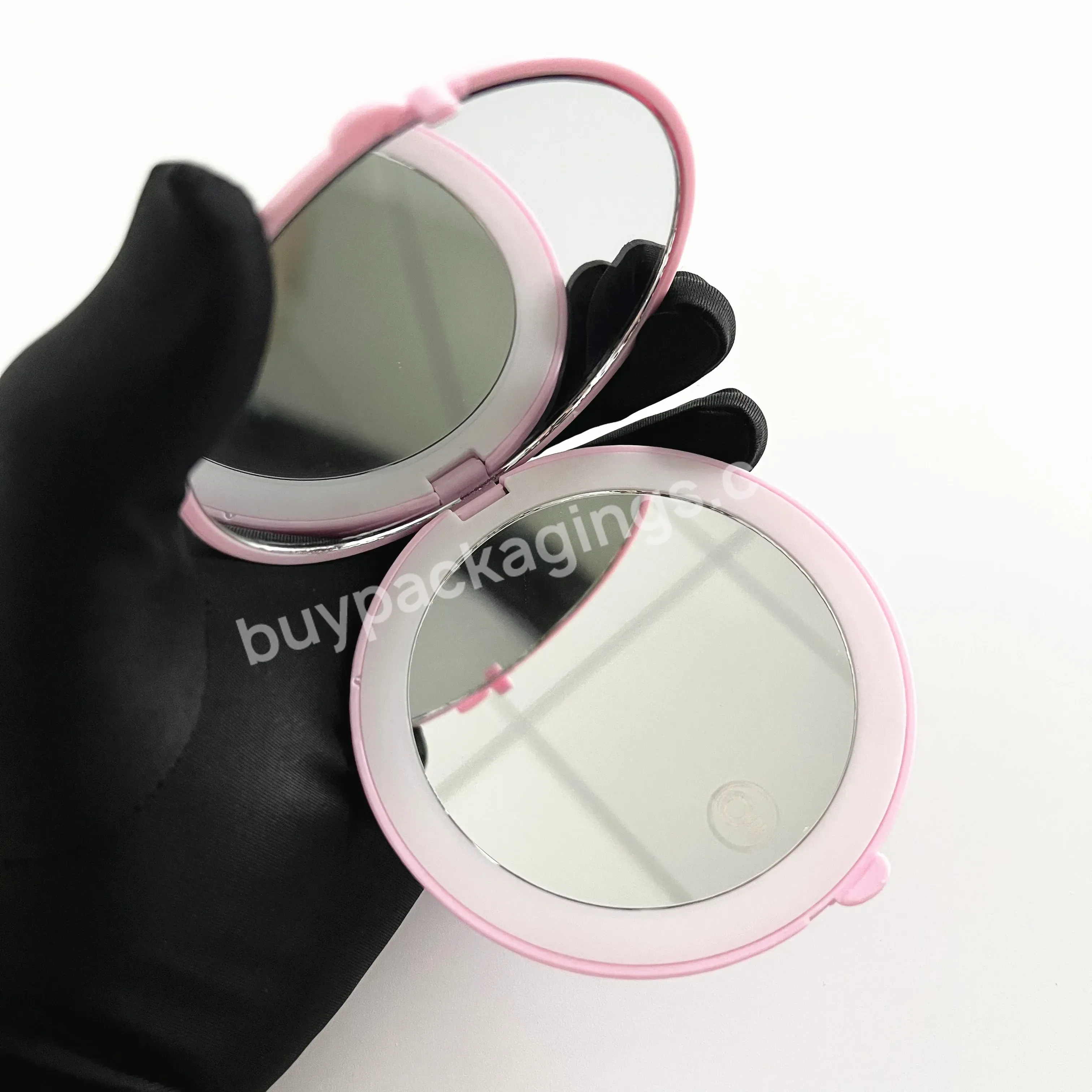 Portable Table Folding Cosmetic Make Up Mirror Custom Logo Small Lighted Led Makeup Mirror With Light - Buy Makeup Mirror With Light,Cosmetic Make Up Mirror,Led Makeup Mirror.