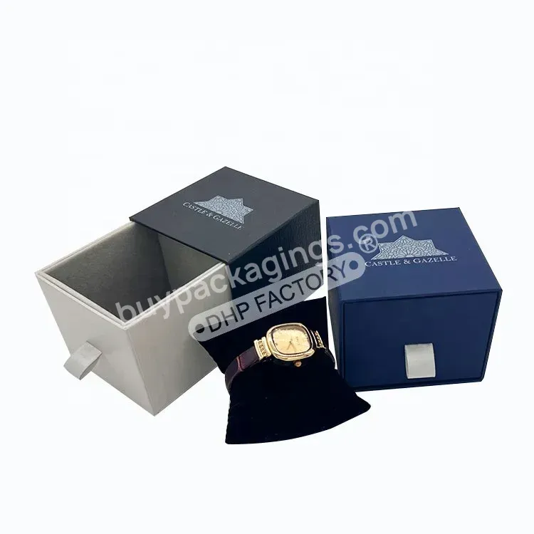 Premium Branding Custom Logo Rigid Sliding Drawer Style Velvet Digital Smart Quartz Mechanical Watches Packaging Boxes