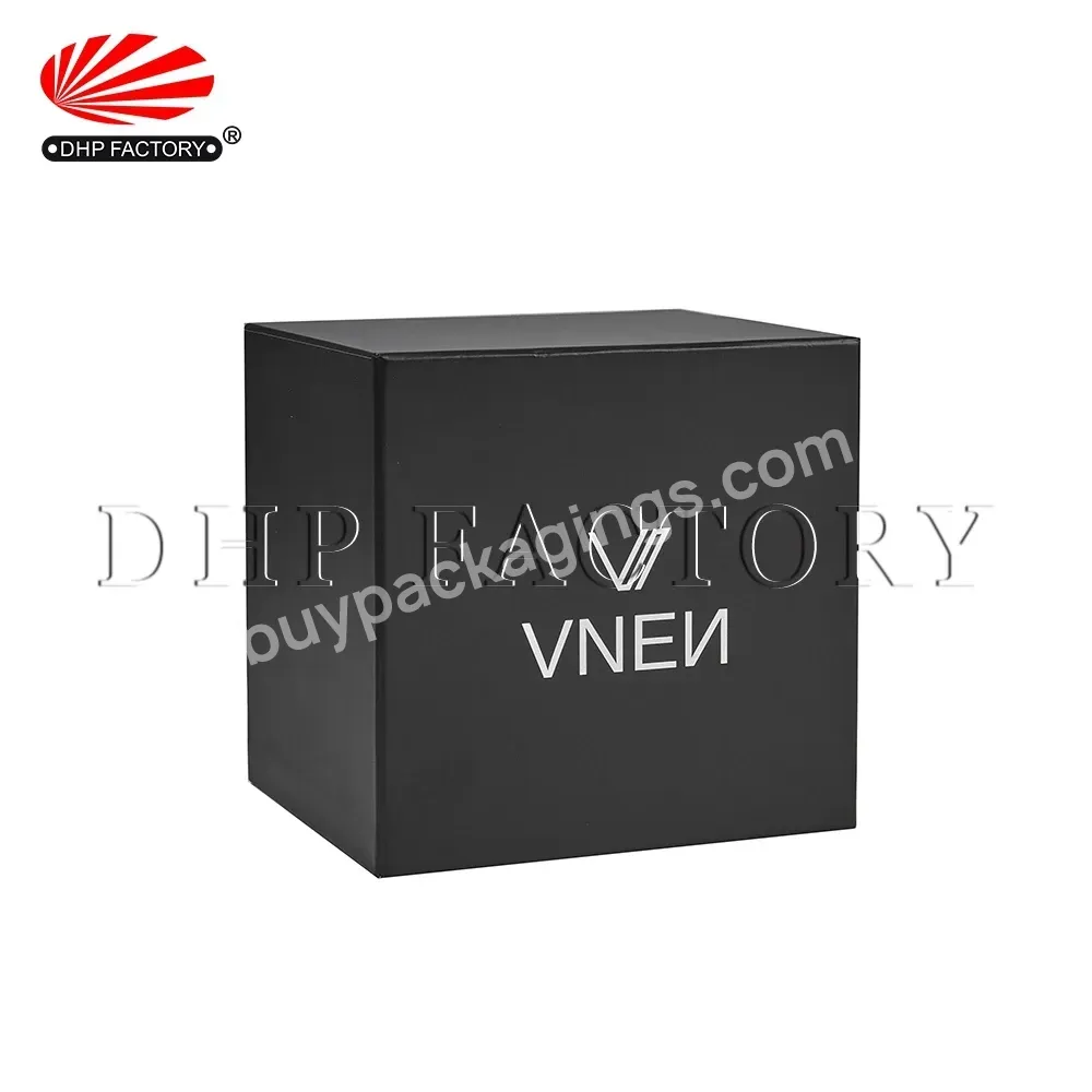 Premium Luxury Matte Black Leatherette Paper Hinged Lid Cardboard Watch Box With Logo