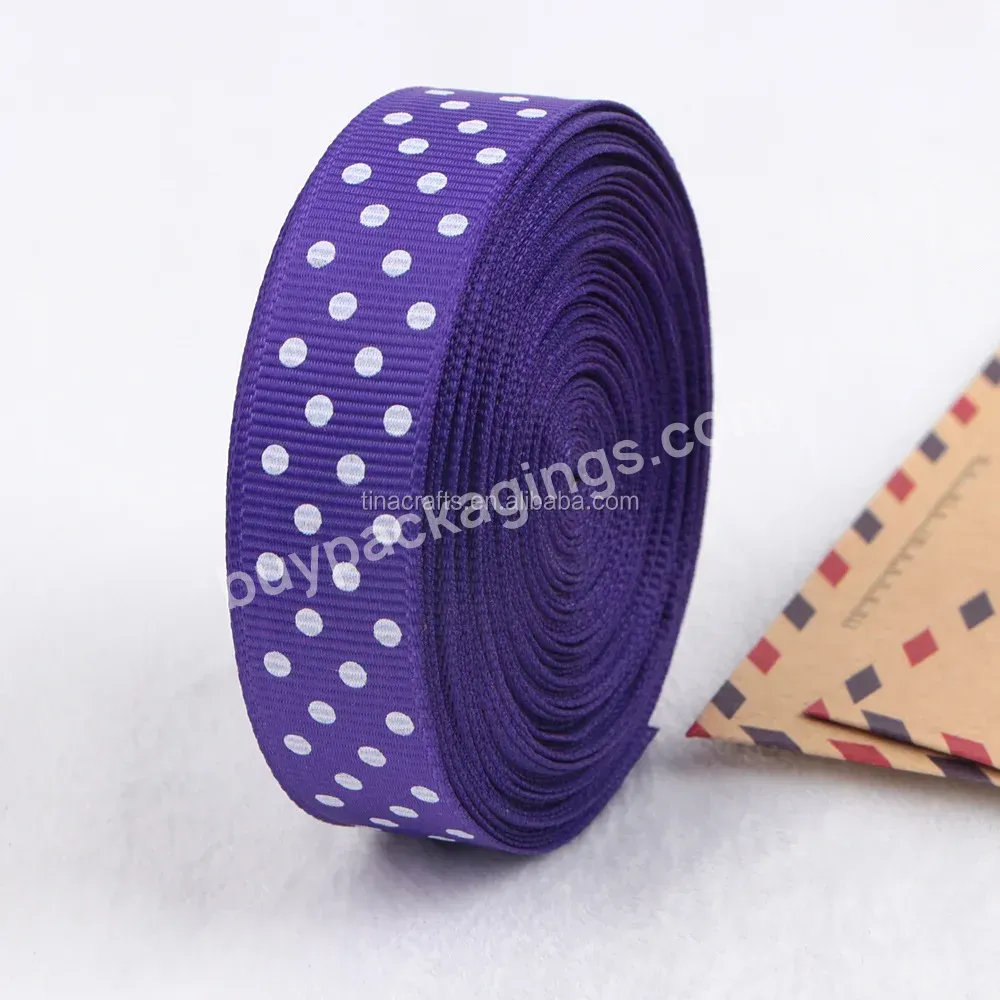 Purple Dot Grosgrain Ribbon