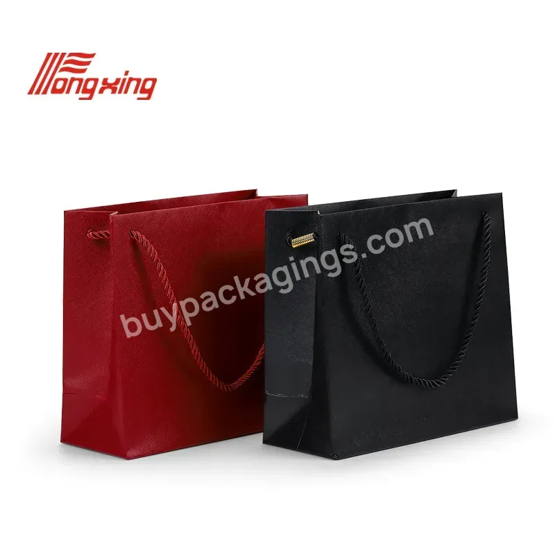 Red Diagonal Plaid Paper Bag Jewelry Handbag Gift Bag Packaging Shopping Storage Bag Logo Perfume Packaging