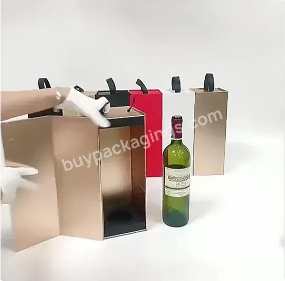 Red Wine Gift Box Packaging Year Paper Custom Made New Chinese With Logo For Party Club Bar Rigid Boxes Beverage Rectangle - Buy Wine Cardboard Gift Shopping Box Wine Bottles Cylinder Boxes Packing.