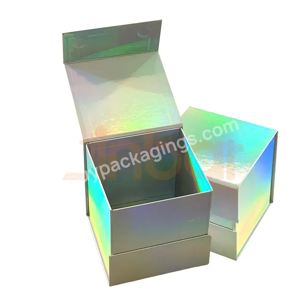 Retail Packaging Trends Fold Magnetic Lid Holographic Packaging Box Cube Baby Toys Box For Christmas Candles In Gift Box - Buy Holographic Packaging Box,Baby Toys Box,Cube Packaging Box.