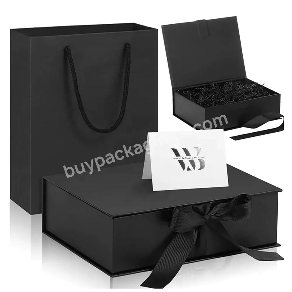 Reusable Black Ribbon Handle Cardboard Magnetic Gift Box Clothes Shirt Vetements Femme Homme Enfants Sock Wrapper Geschenk Sets - Buy 2 Oz Clear Glass Bottles Wrapper Bolsas Para Florera Pet Food Canvas Victorias Cake Container Takeaway Pedi-vac Girl