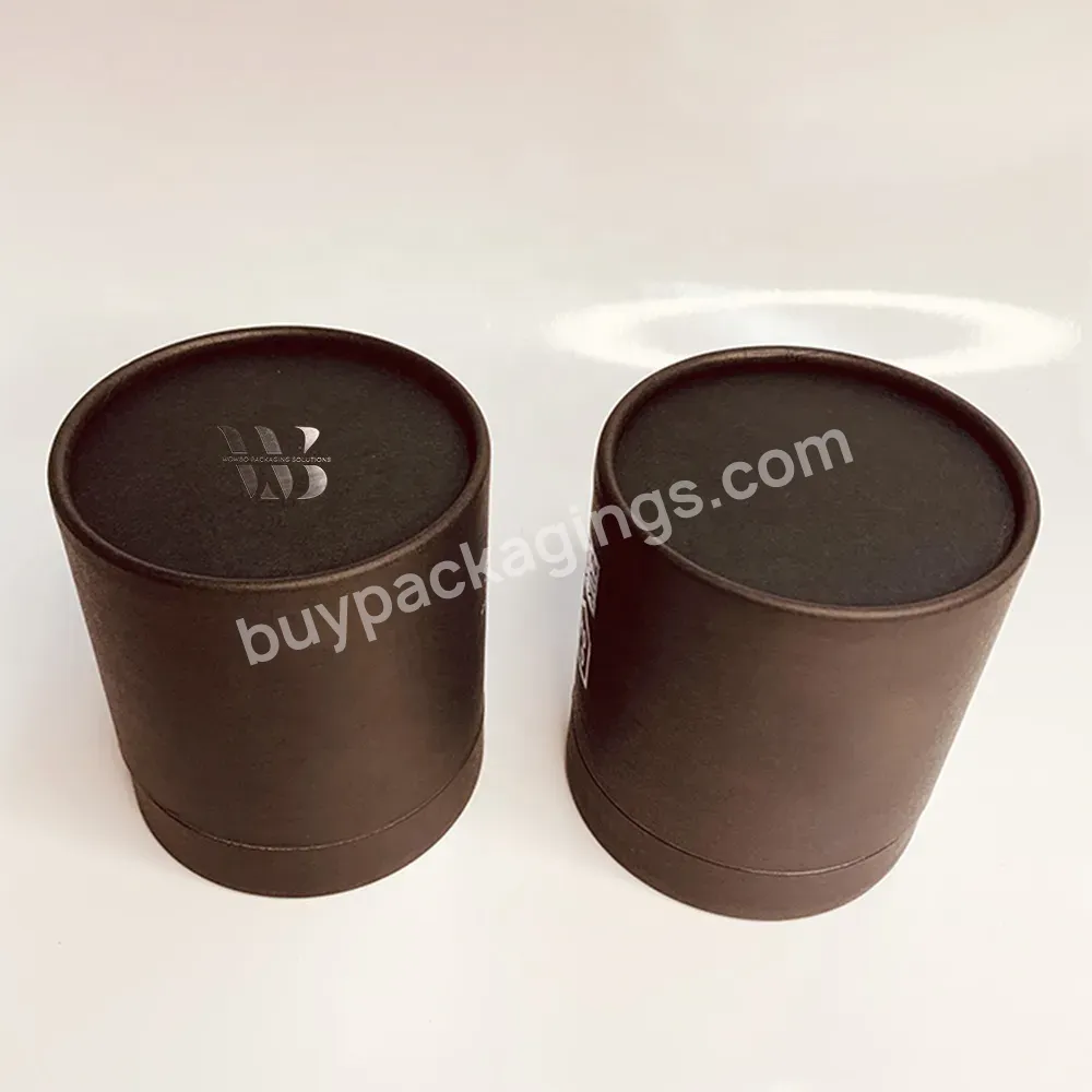 Reusable Eco Friendly Customized Logo Hot Stamping Matte Brown Tube Gift Box For Coffee Bean Packaging