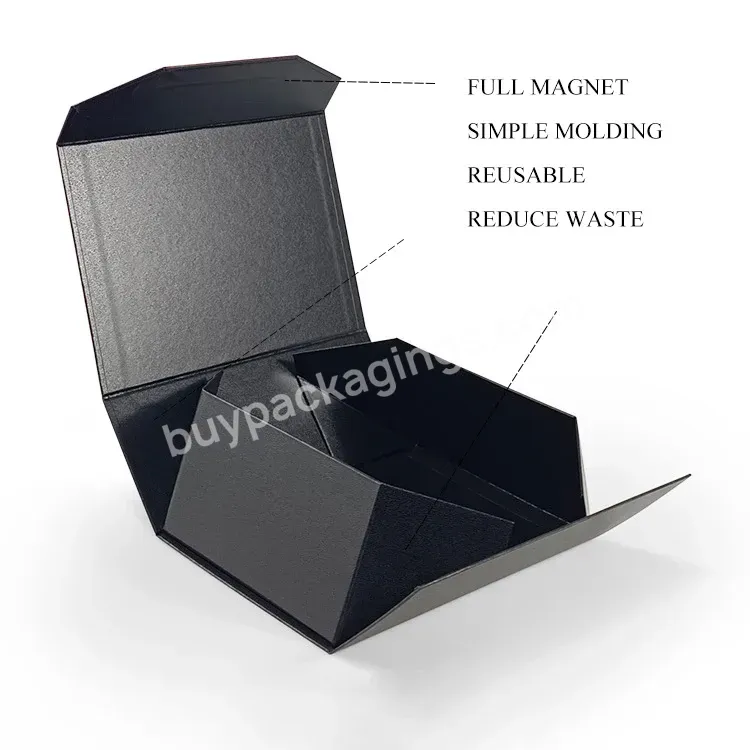 Sleek And Modern Cosmetics Packaging With Innovatively Designed Black Magnetic Folding Boxes - Buy Cosmetics Box Packaging With Sleek And Modern Magnetic Folding Boxes,Innovative Box Design For Sleek And Modern Cosmetics Packaging,Magnetic Closure Bo