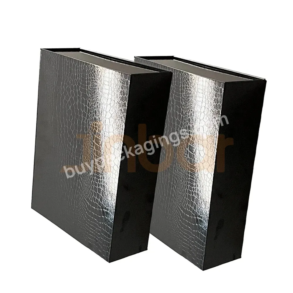 Specialty Box Manufacturers Luxury For Candles Black Alligator Crack Texture Recycled Paper Packaging Box For Wedding Gift - Buy Paper Box Packaging For Wedding Gift,Luxury Gift Box For Candles Black,Recycled Packaging Box.