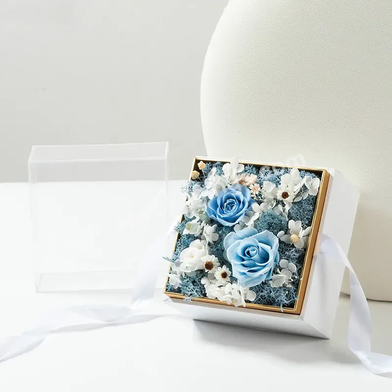 Square Acrylic Gift Box With Ribbon Rose Bouquet Arrangement Surprise Box Craft Diy Present Souvenir Gift Wrapping Boxes - Buy Gift Box With Ribbon Rose Bouquet Arrangement Surprise Box,Square Acrylic Gift Box,Box Craft Diy Present Souvenir Gift Wrap