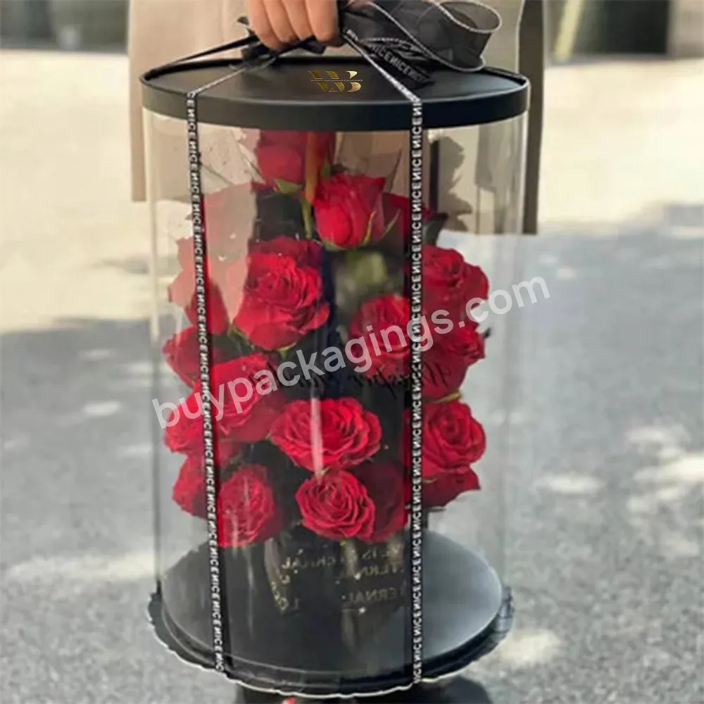 Top Quality Big Large Size Wrapping Flower Transparent Window Box Pvc Round Flower Arrangement Packing Shipping Gift Box Set - Buy 2 Oz Clear Glass Bottles Wrapper Bolsas Para Florera Pet Food Canvas Victorias Cake Container Takeaway Pedi-vac Girl Bl