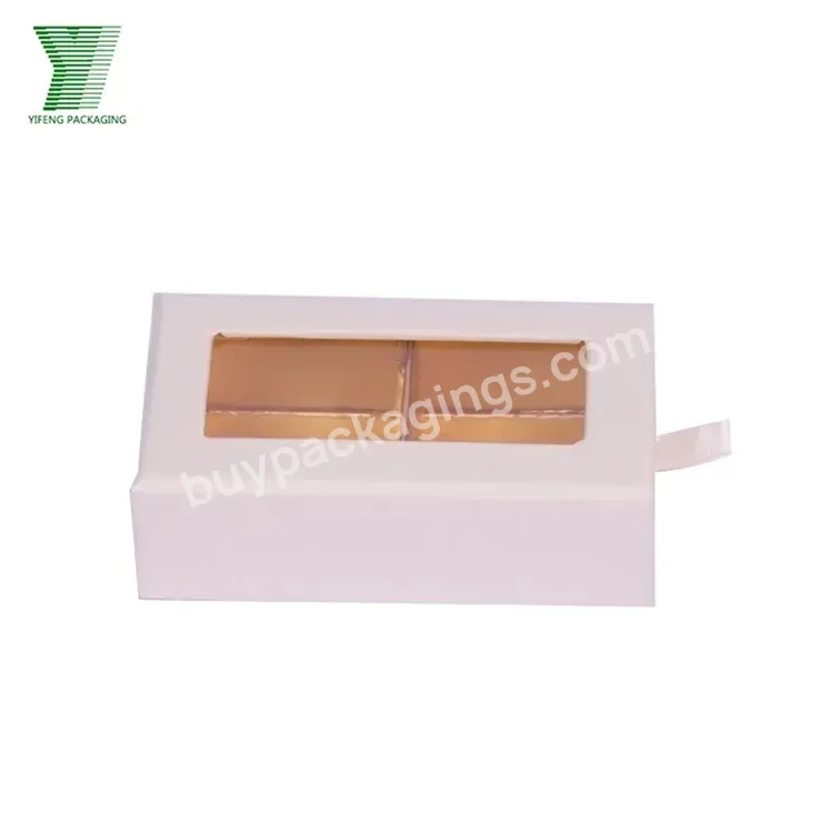 Top Selling Style Elegant Chocolate Box Slide Open Drawer Paper Box Candy Gift Box With Clear Pvc Window